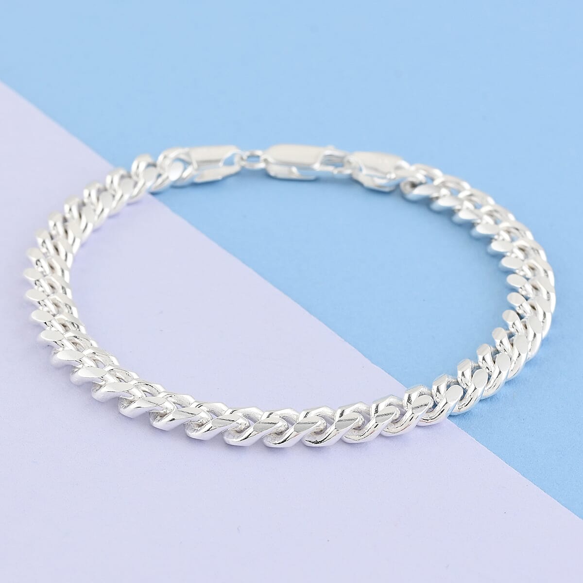 Italian Sterling Silver Curb Bracelet (7.50 In) 17.60 Grams image number 1