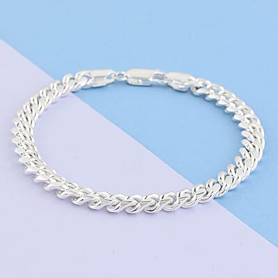Italian Sterling Silver Curb Bracelet (7.50 In) 17.60 Grams