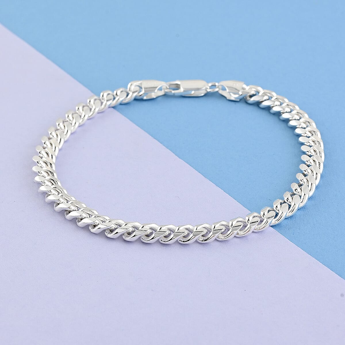 Italian Sterling Silver Curb Bracelet (8.50 In) 20 Grams image number 1