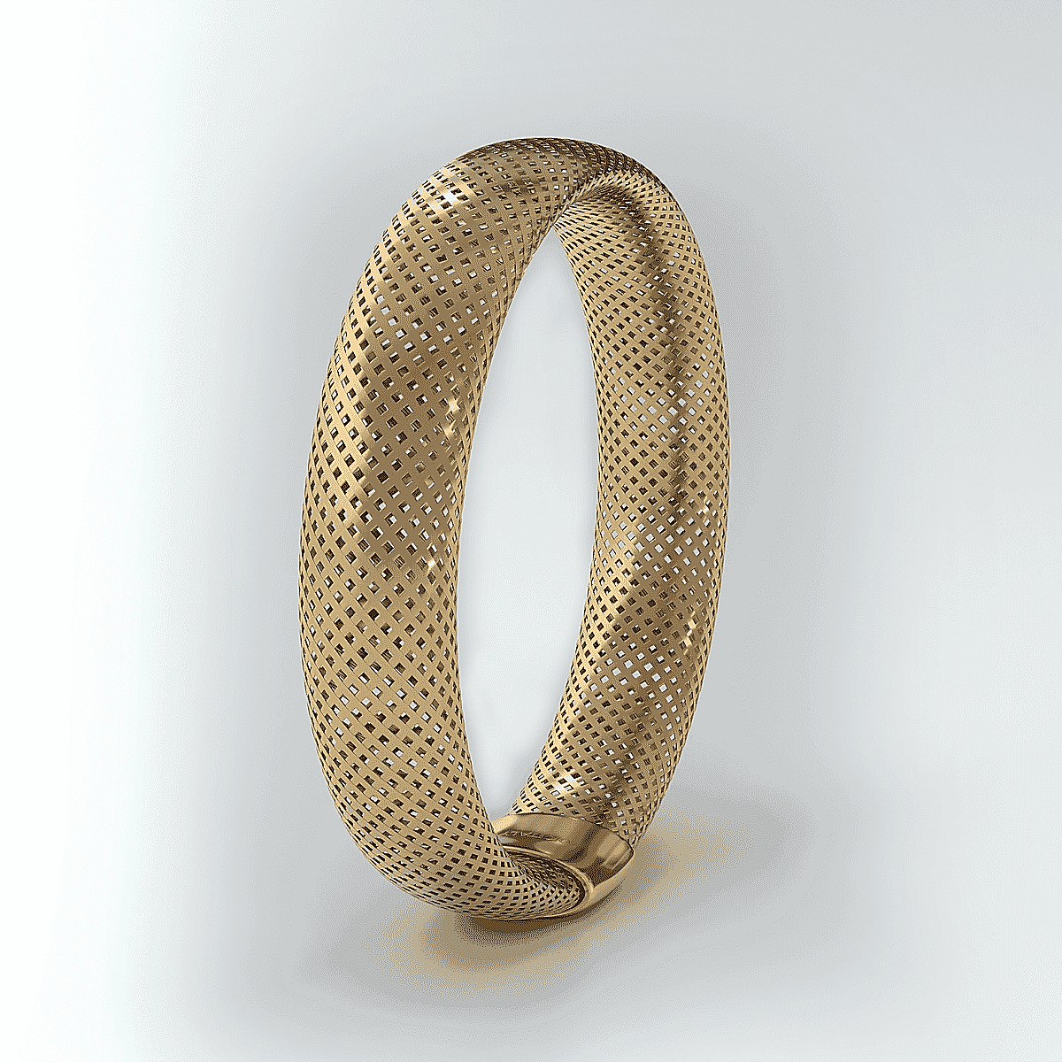 Maestro Gold Collection Italian 10K Yellow Gold Mesh Omega 5mm Stretch Ring (Size 6-9)