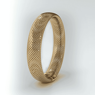 Maestro Gold Collection Italian 10K Yellow Gold Mesh Omega 5mm Stretch Ring (Size 6-9)
