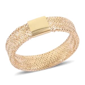 Maestro Gold Collection Italian 10K Yellow Gold Mesh Omega 5mm Stretch Ring (Size 9-12)