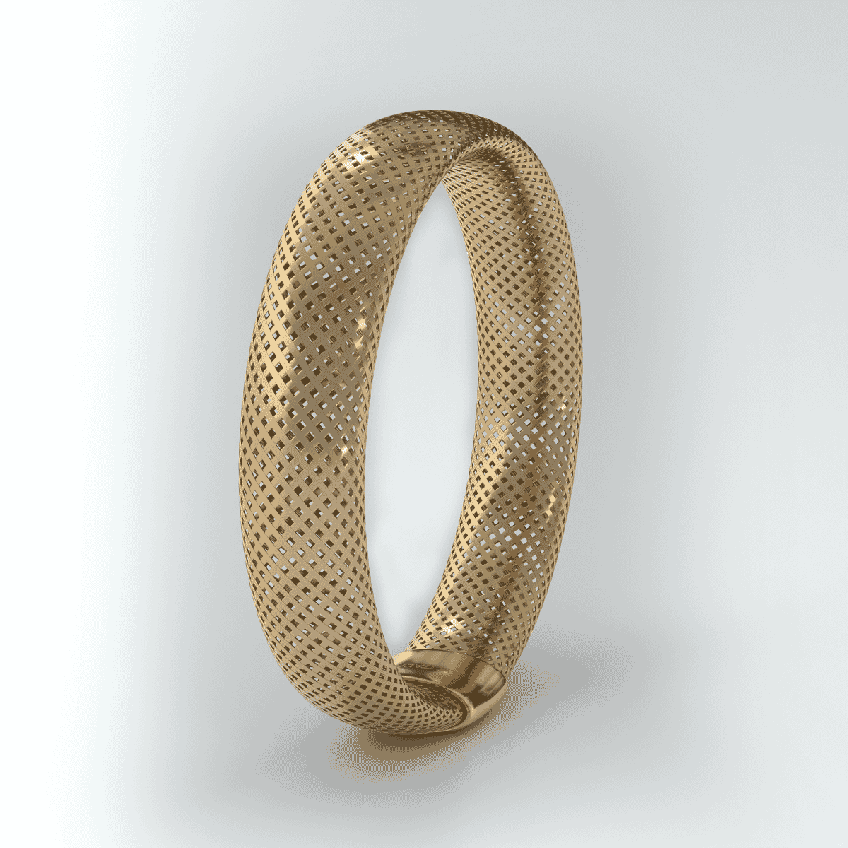 Maestro Gold Collection Italian 10K Yellow Gold Mesh Omega 5mm Stretch Ring (Size 9-12) image number 2