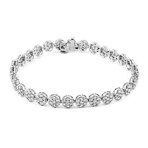 NY Closeout 14K White Gold F VS Diamond Bracelet (7.25 In) 12.50 Grams 5.00 ctw