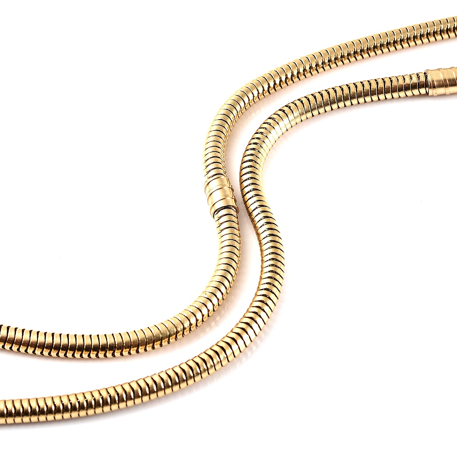 Snake Chain Necklace 20 Inches in ION Plated Yellow Gold Stainless Steel 15.50 Grams