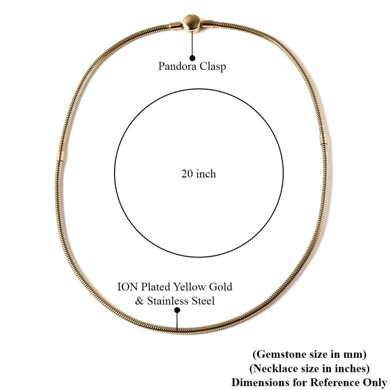 Snake Chain Necklace 20 Inches in ION Plated Yellow Gold Stainless Steel 15.50 Grams