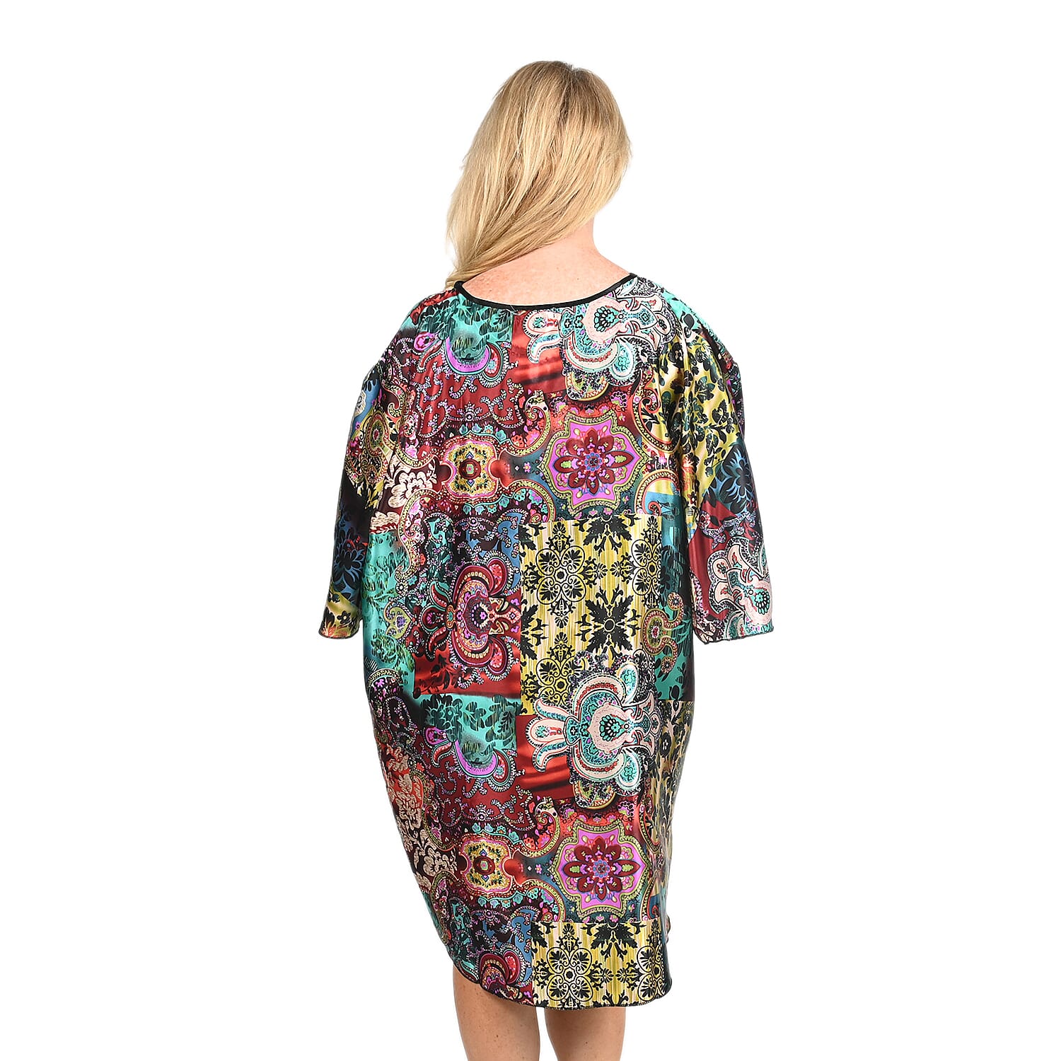 JOVIE Multi Color Mosaic Tile Print Kaftan
