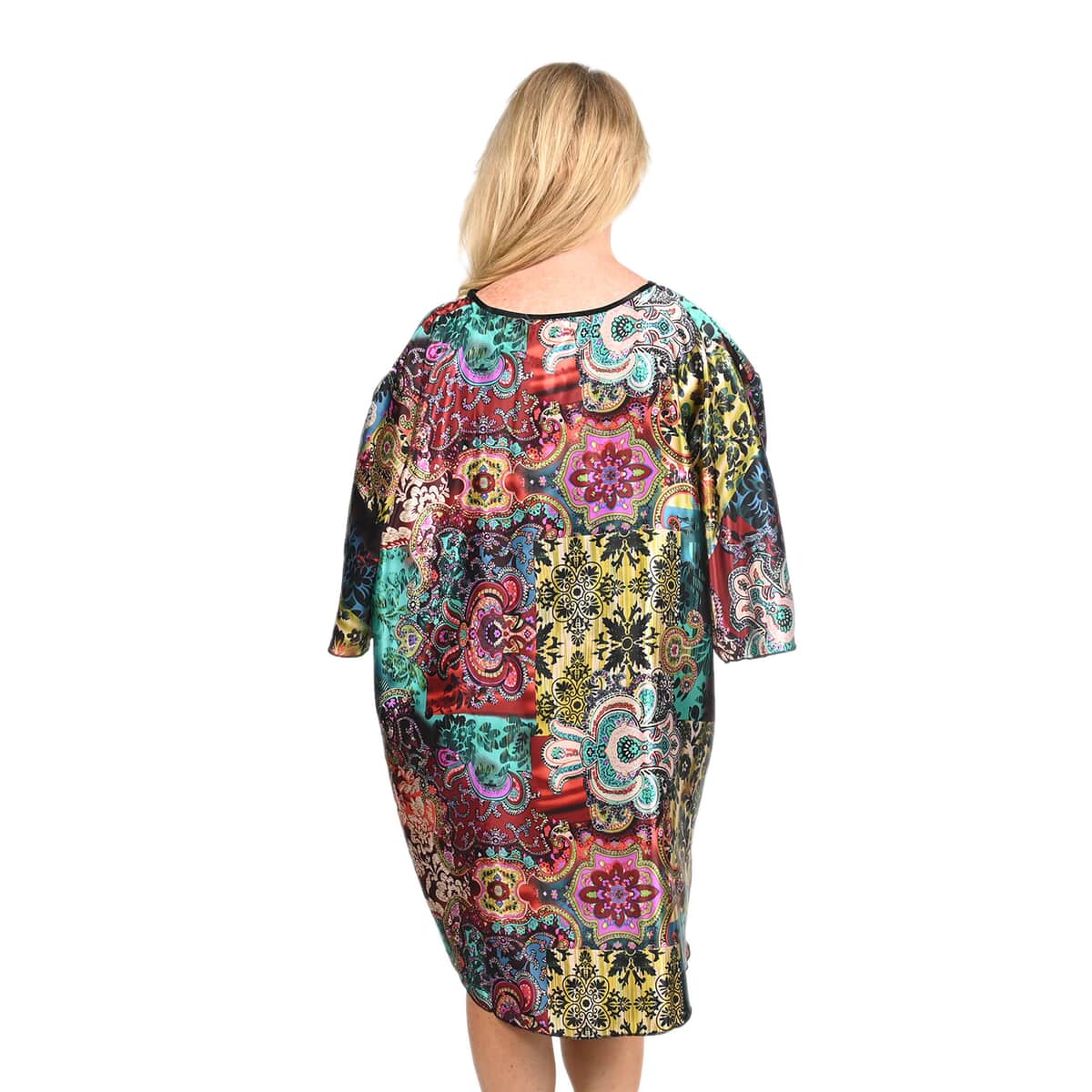 JOVIE Multi Color Mosaic Tile Print Kaftan (43"x35") image number 1