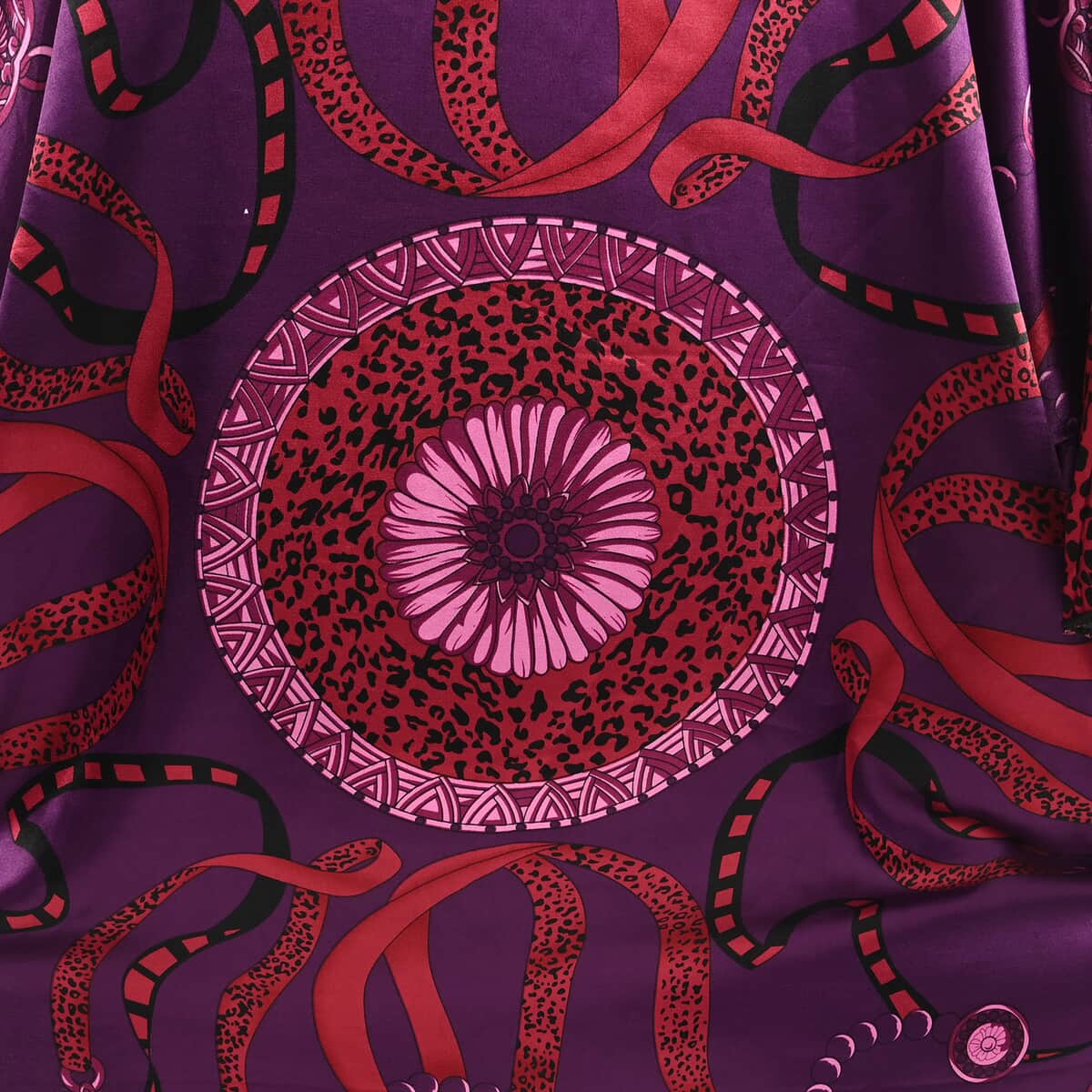 JOVIE Purple Ribbon Print Kaftan image number 3