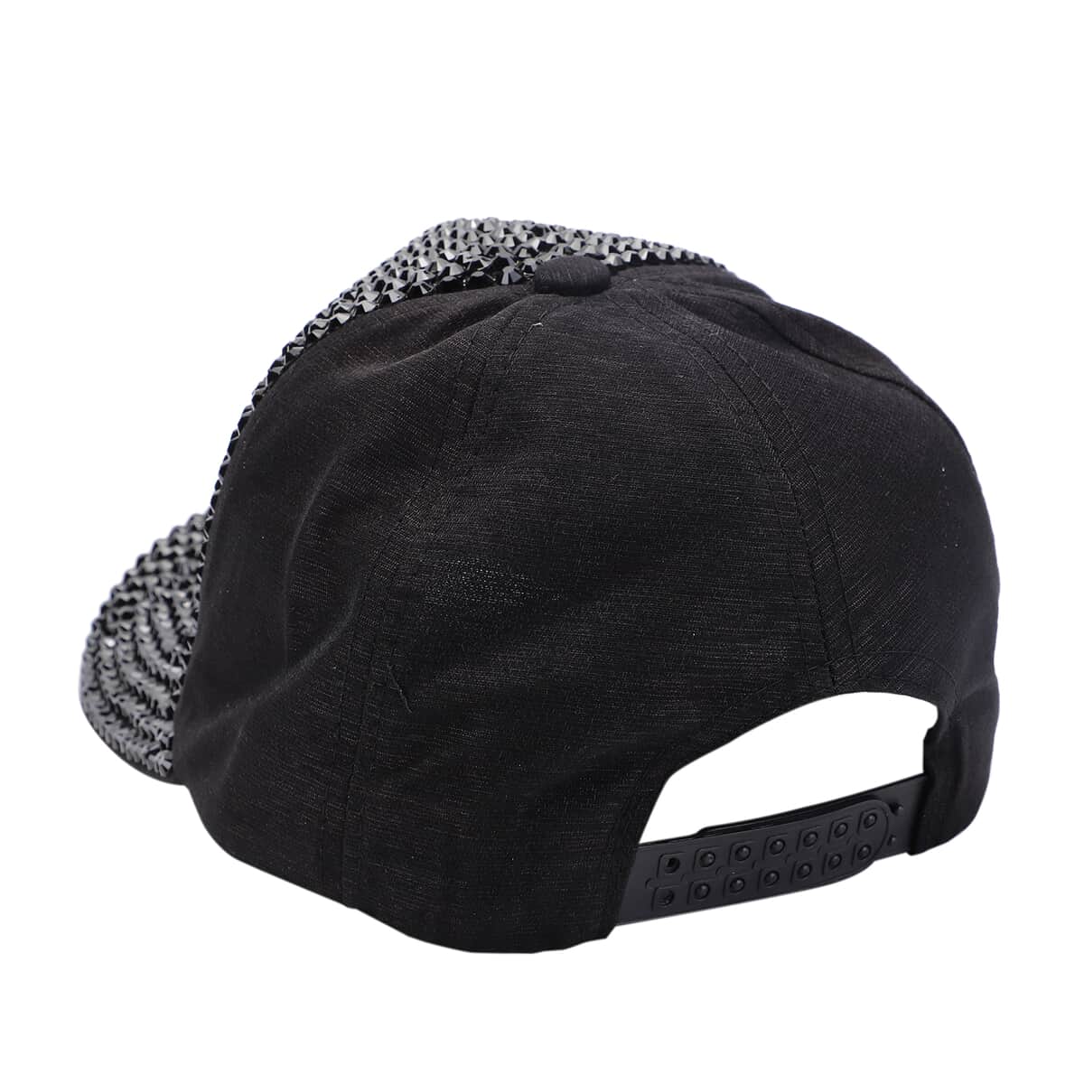 JOVIE Black Rhinestone Bling Front Hat with Adjustable Strap image number 3