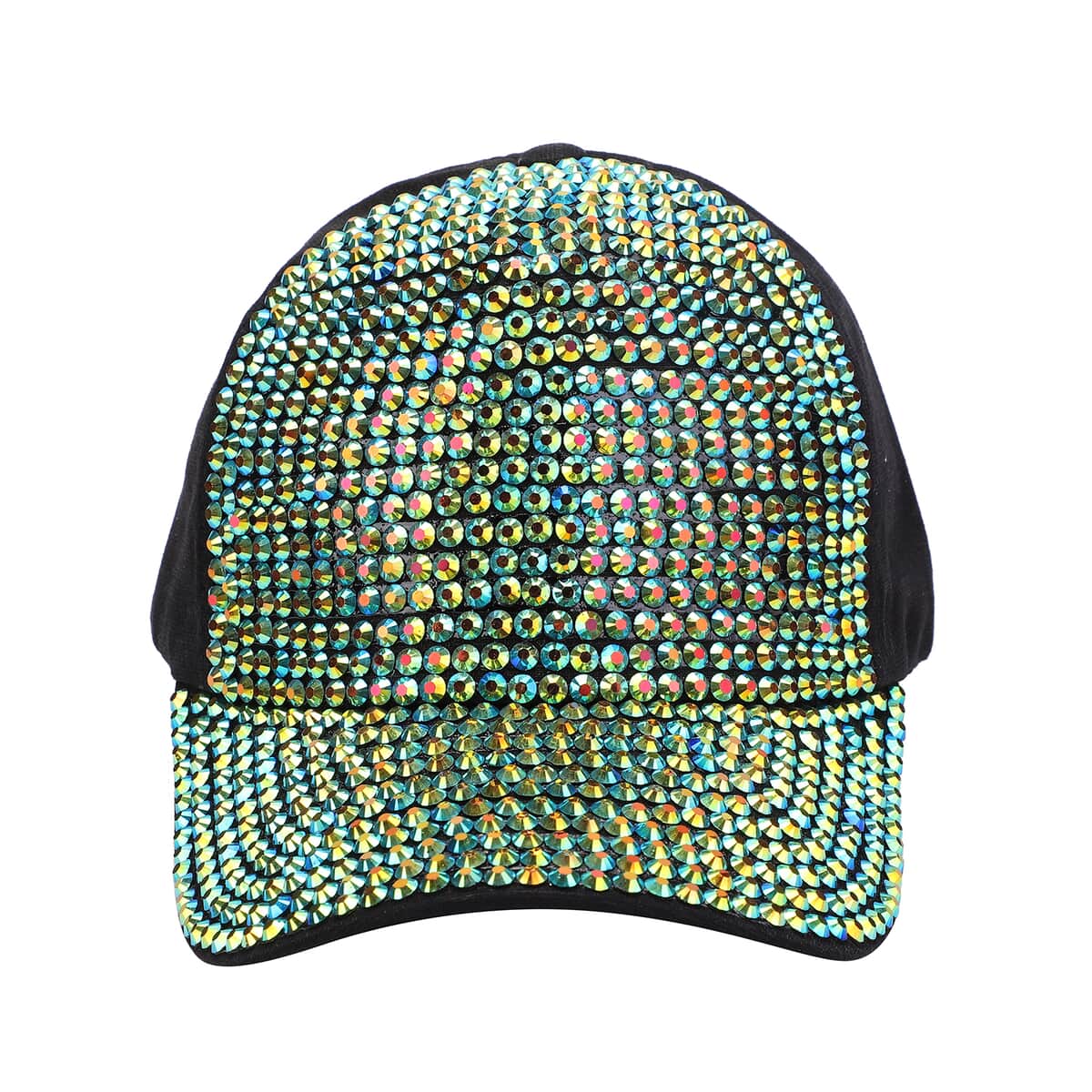JOVIE Green Rhinestone Bling Front Hat with Adjustable Strap image number 0