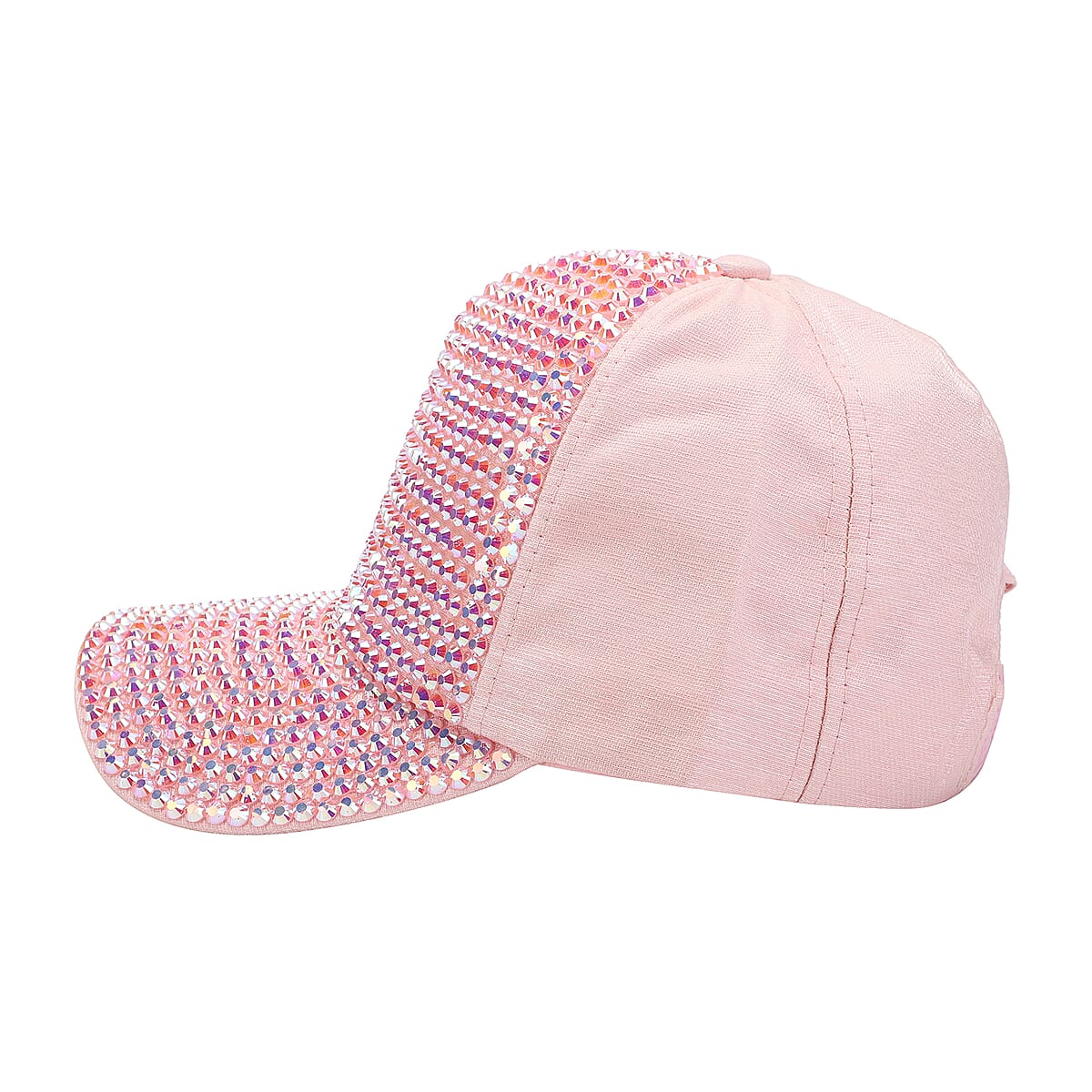 JOVIE Pink Rhinestone Bling Front Hat with Adjustable Strap image number 1