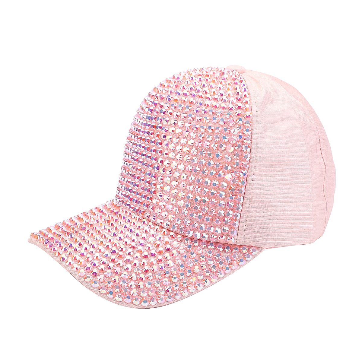 JOVIE Pink Rhinestone Bling Front Hat with Adjustable Strap image number 2