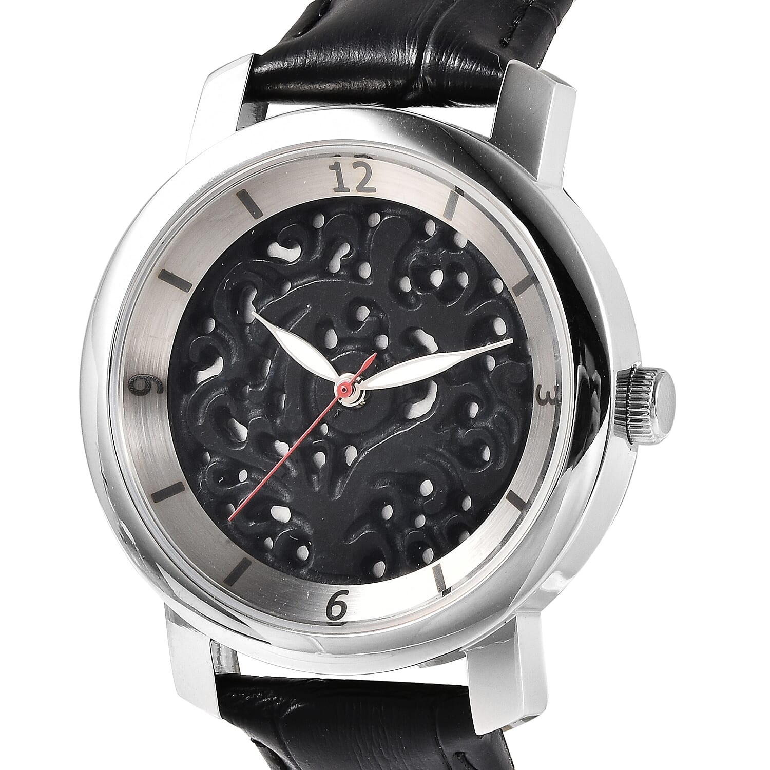 EON 1962 Black Jade (D) Swiss Movement Watch with Black Leather Strap 20.00 ctw