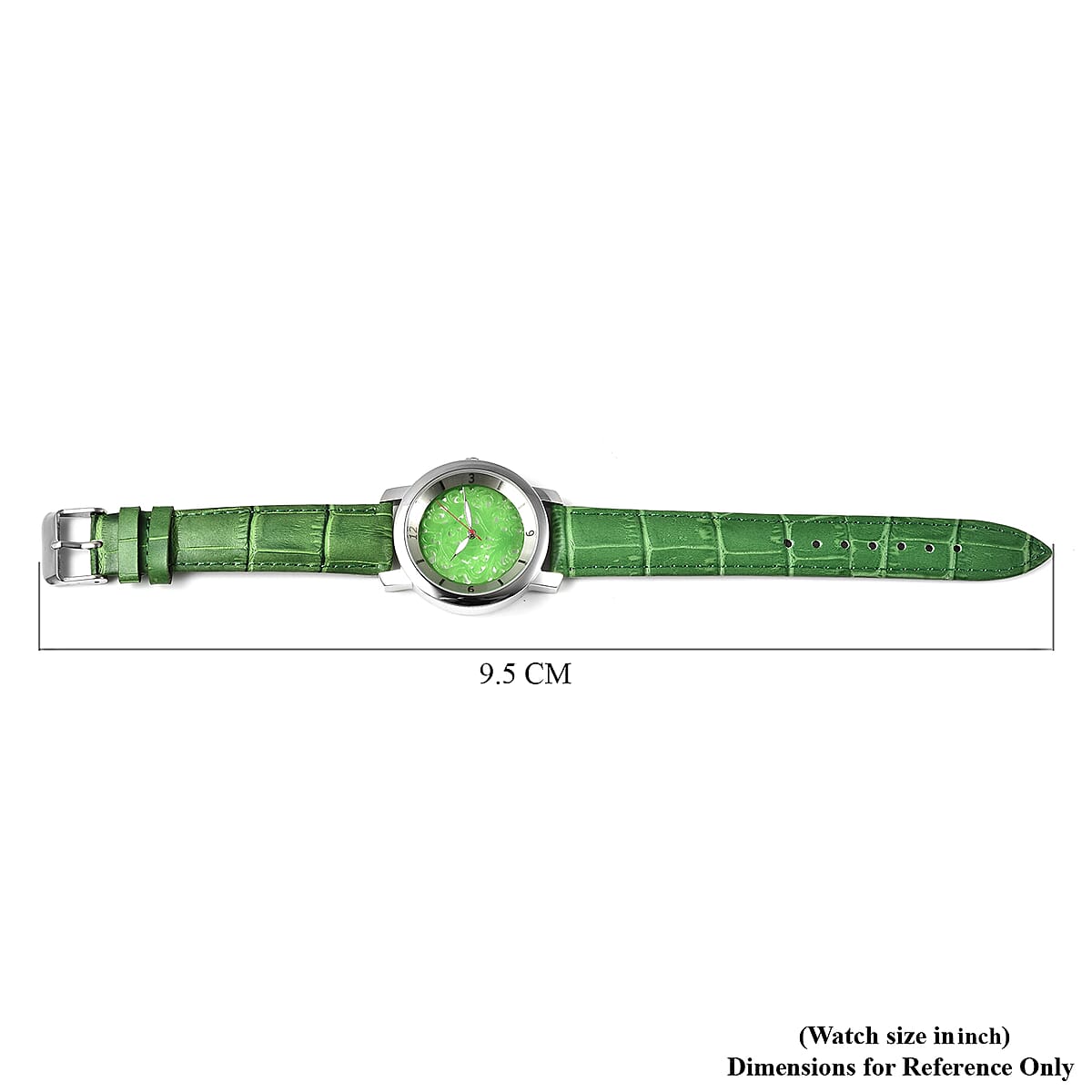 EON 1962 Black Jade Swiss Movement Watch with Black Leather Strap 20.00 ctw image number 6