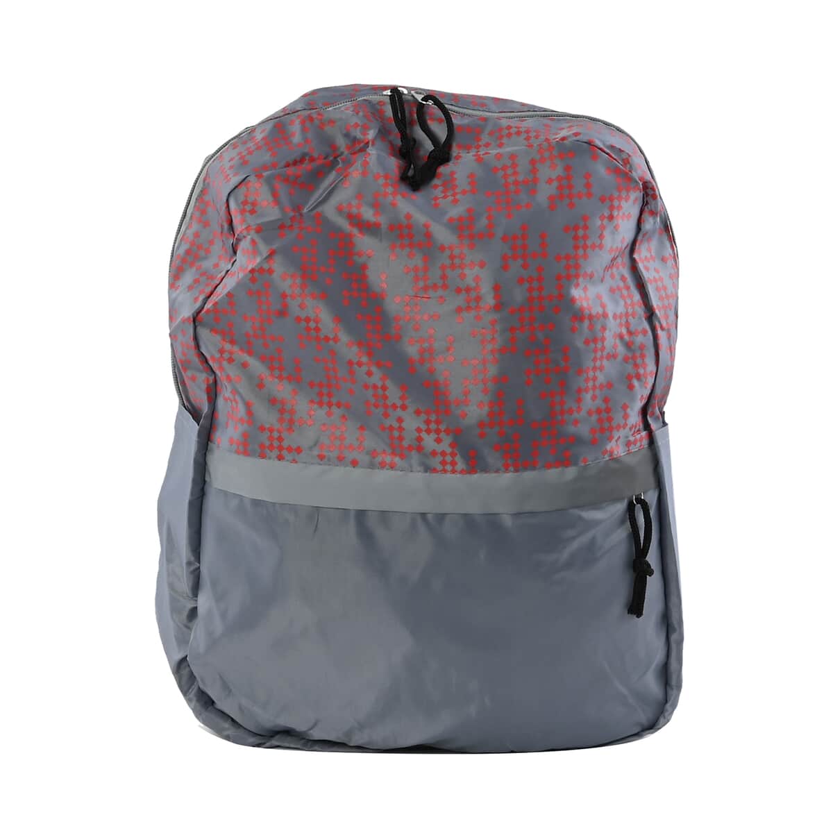 Gray and Red Dual Compartment Backpack image number 0