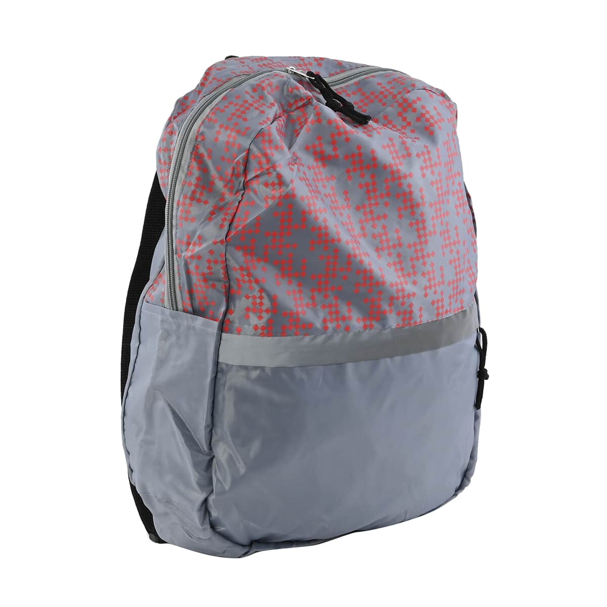 Gray and Red Dual Compartment Backpack image number 1