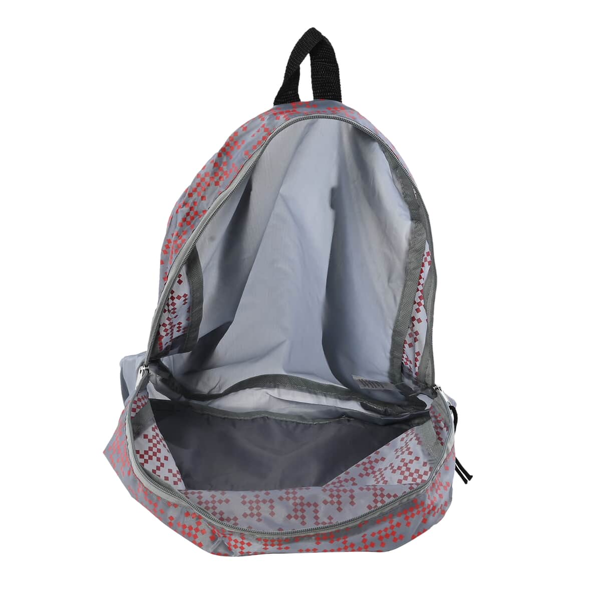 Gray and Red Dual Compartment Backpack image number 5