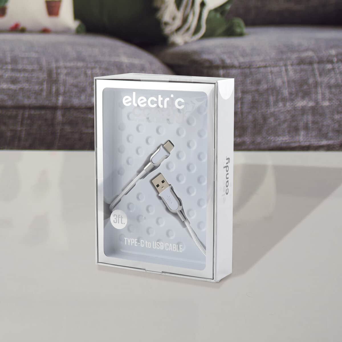 Electric Candy 3 Ft Type C Cable in Silver image number 0