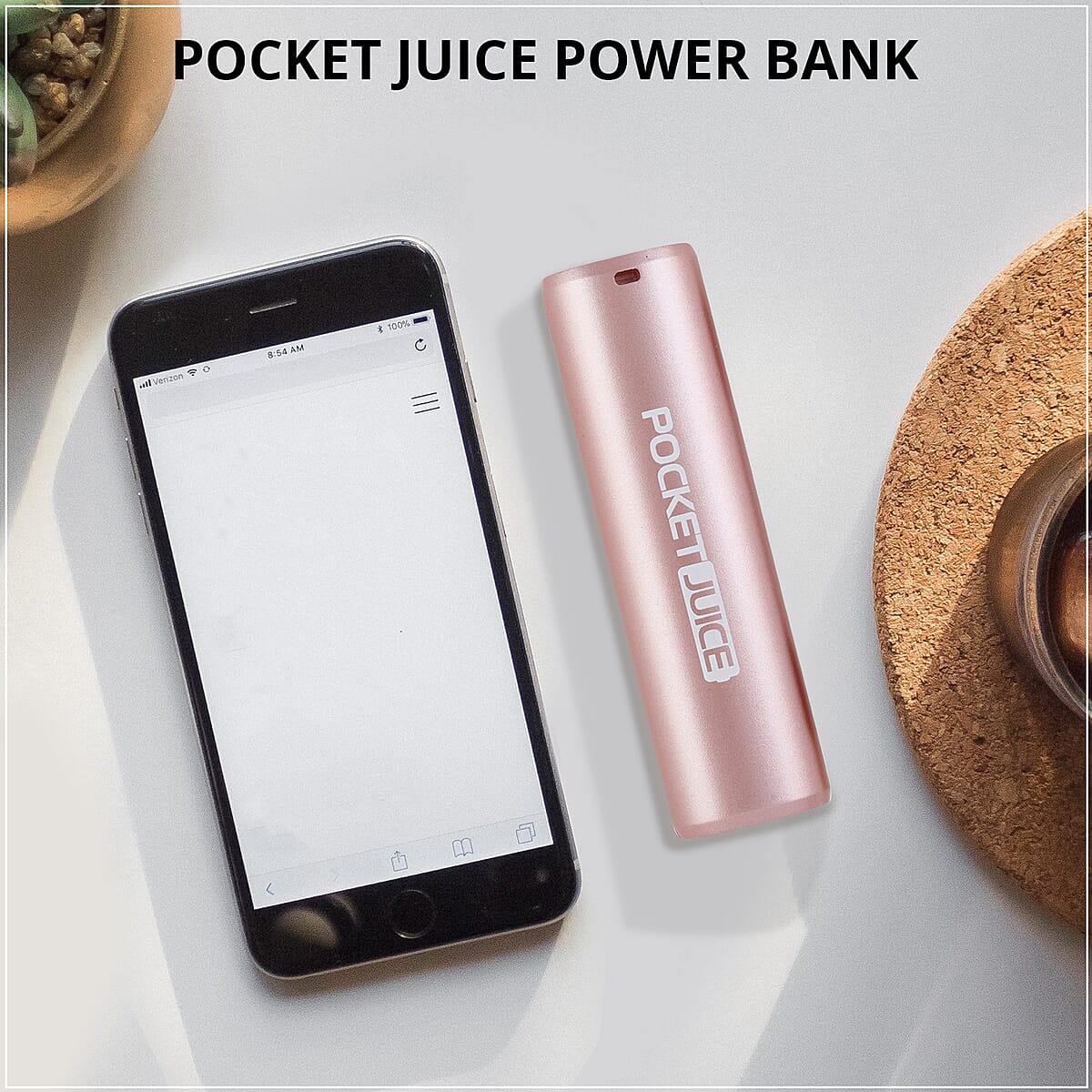 Tzumi 2000 mAh Pocket Juice Power Bank in Rose Gold image number 1