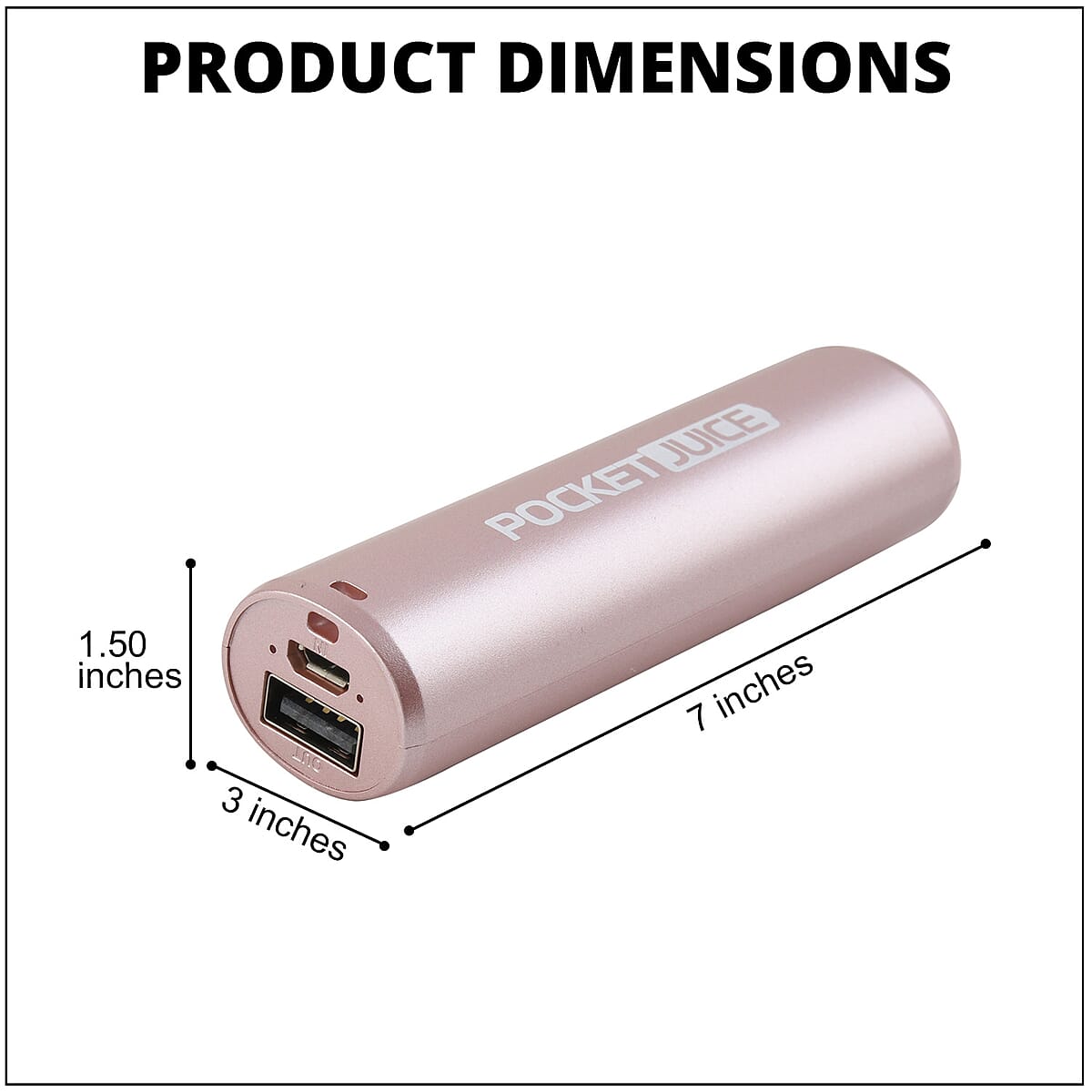 Tzumi 2000 mAh Pocket Juice Power Bank in Rose Gold image number 3