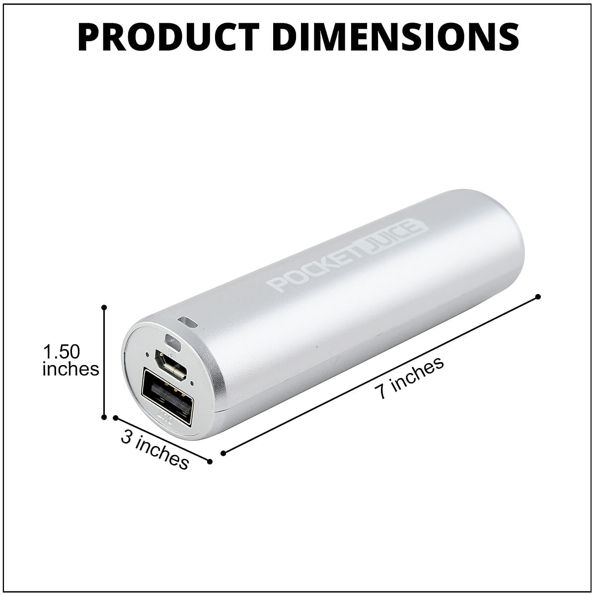 Tzumi 2000 mAh Pocket Juice Power Bank in Silver image number 3
