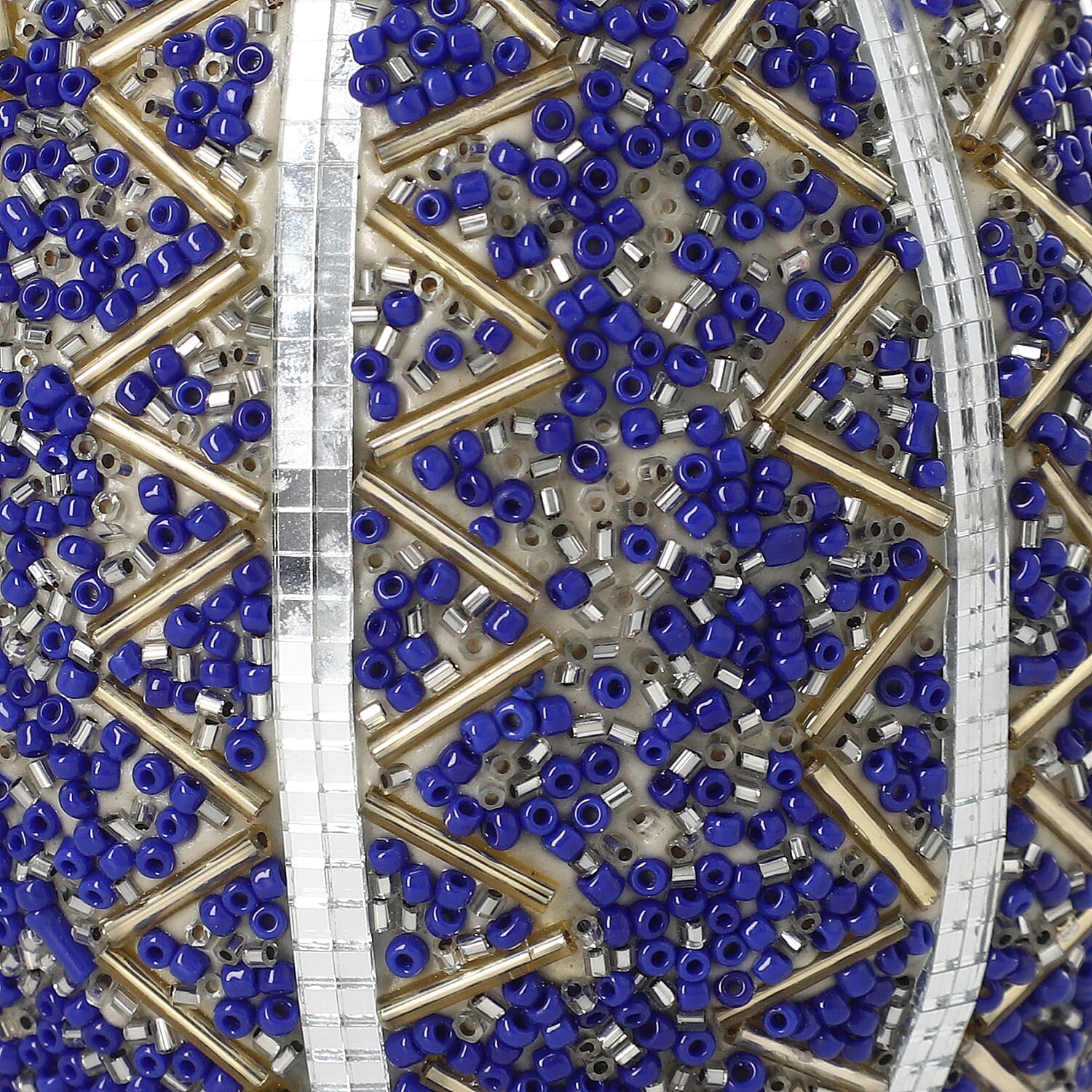 Set of 3 Blue Beaded Pen with Matching Beaded Pen Pot