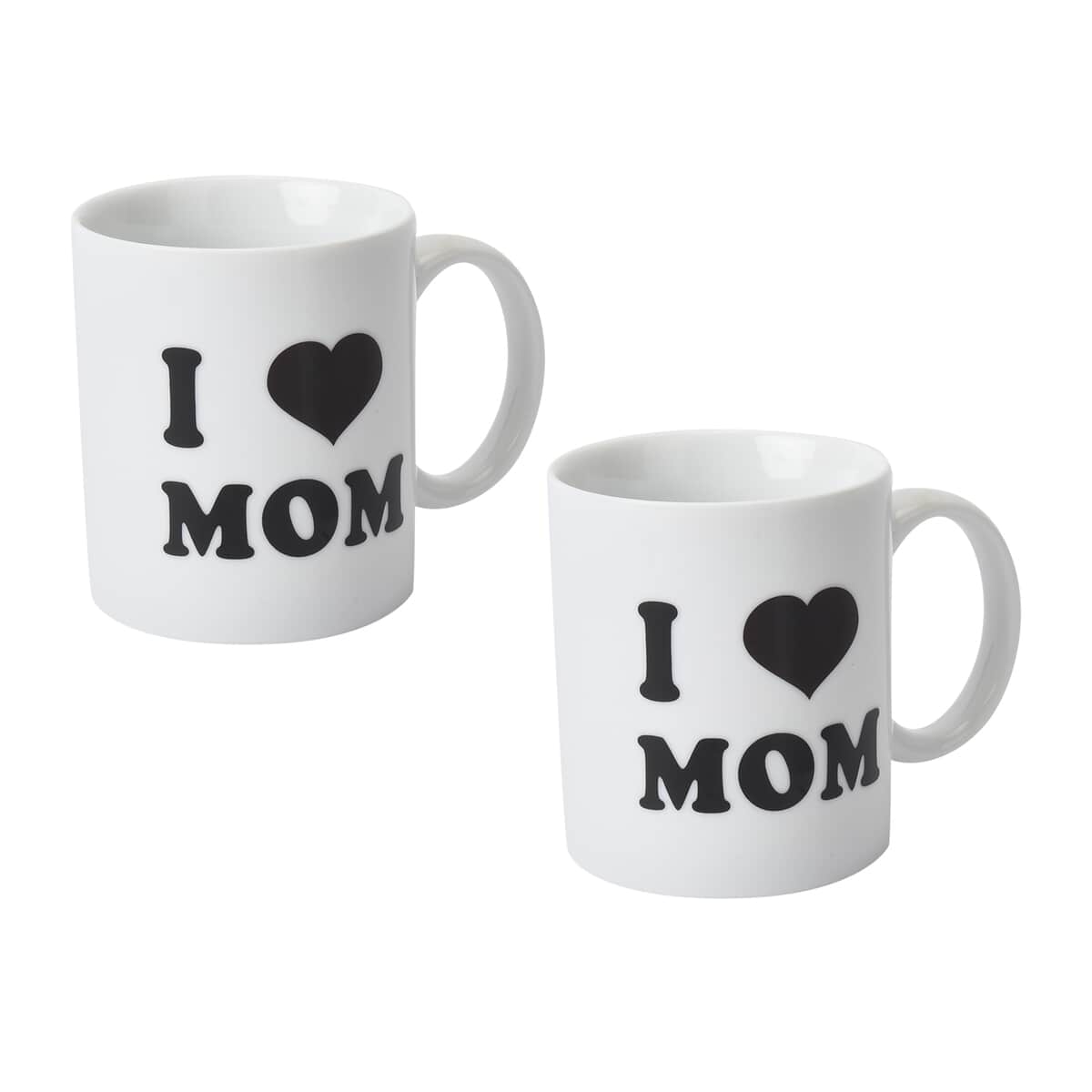 Set of 2 Black and White Ceramic Color Change I Love MOM Cup image number 0