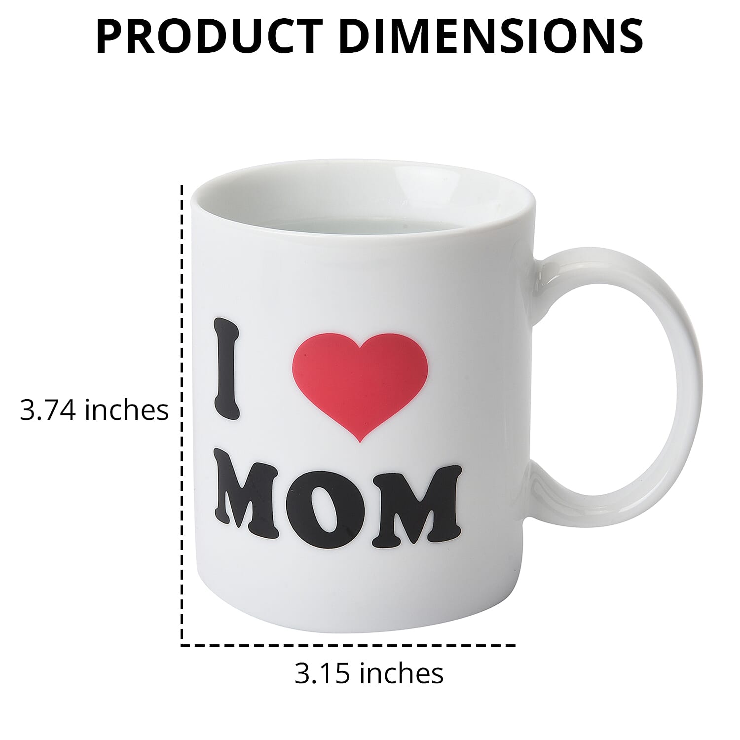 Set of 2 Black and White Ceramic Color Change I Love MOM Cup
