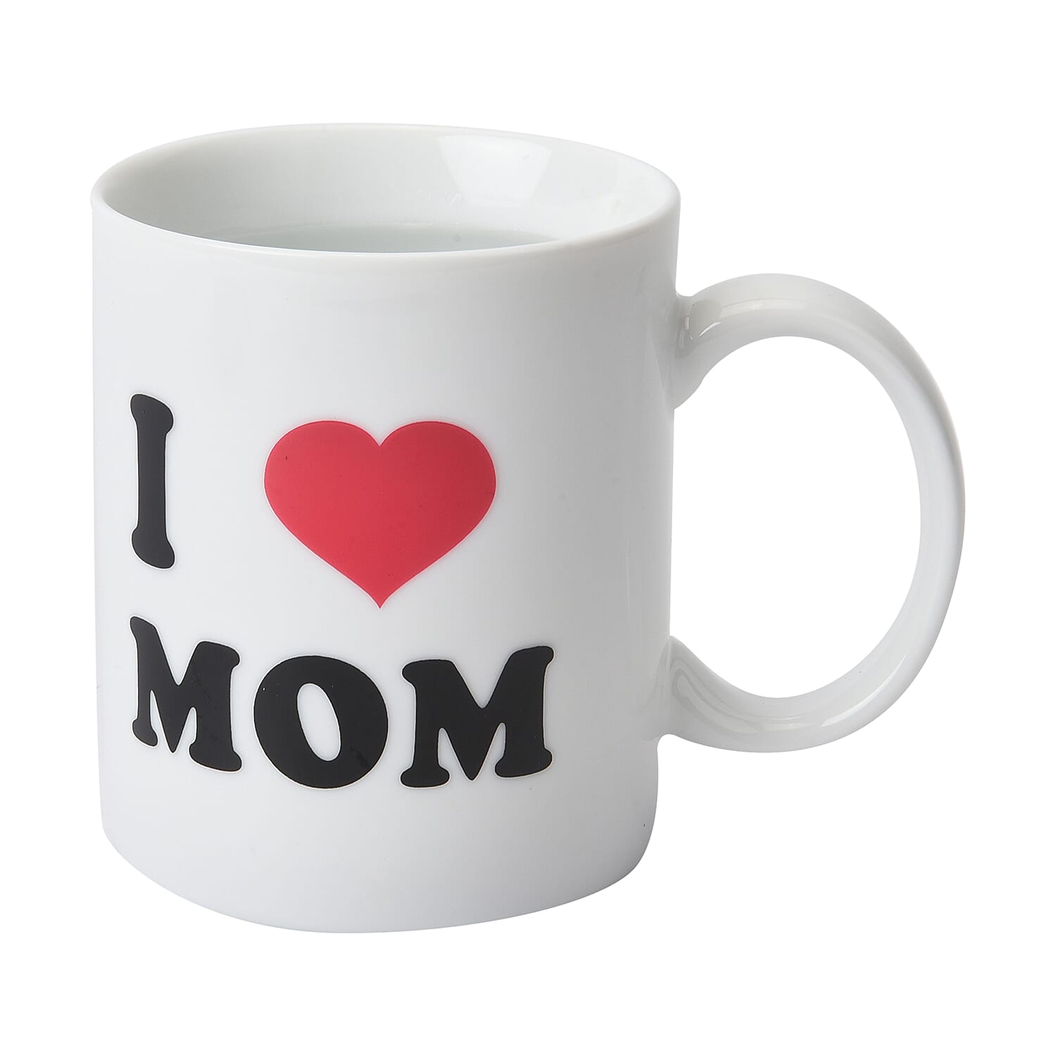 Set of 2 Black and White Ceramic Color Change I Love MOM Cup
