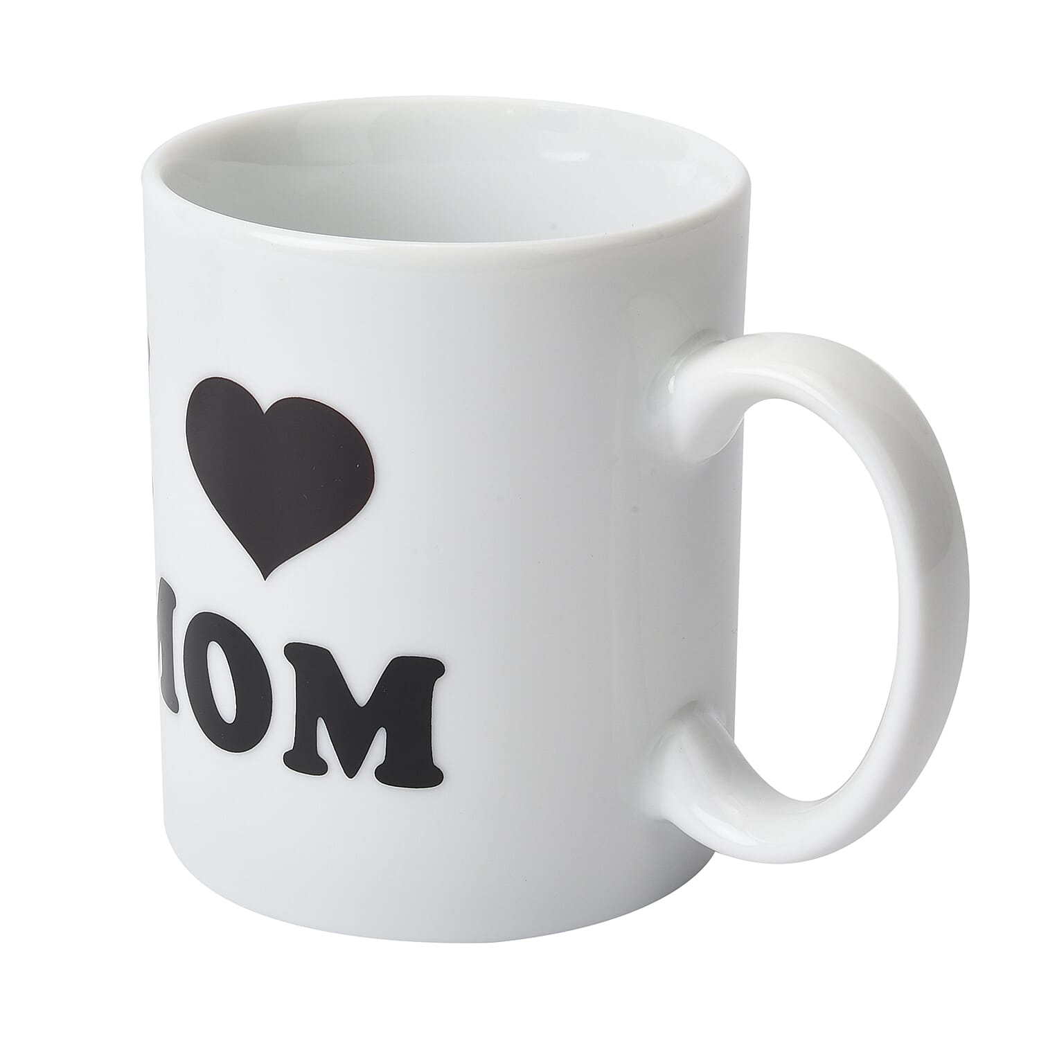 Set of 2 Black and White Ceramic Color Change I Love MOM Cup