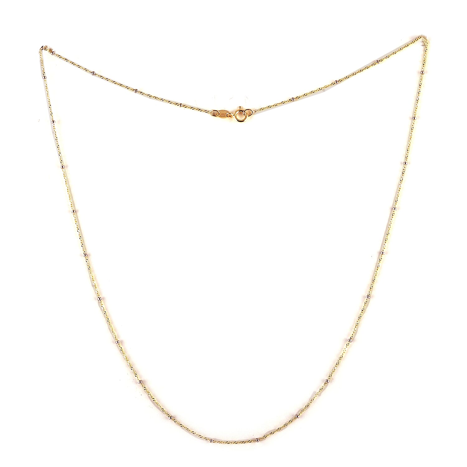 Maestro Gold Collection Italian 10K Yellow Gold Bolo Grumette Station Necklace 18 Inches 1.0g
