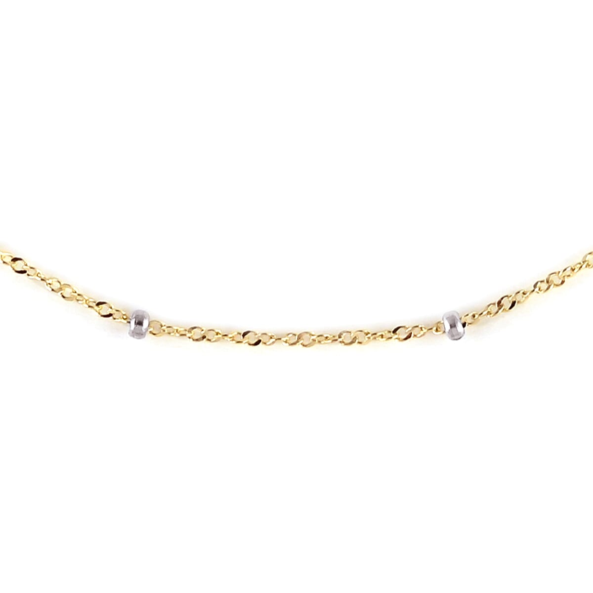Maestro Gold Collection Italian 10K Yellow Gold Bolo Grumette Station Necklace 18 Inches 1.0g