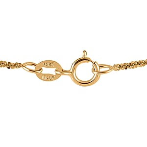 Italian 14K Yellow Gold 1.3mm Sparkle Chain Necklace 18 Inches 1.90 Grams