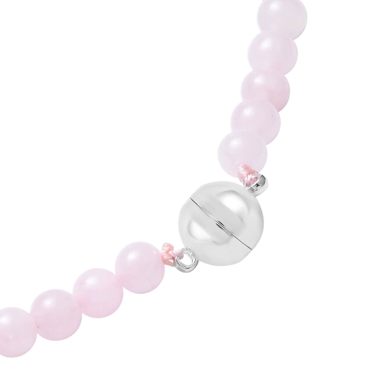 Galilea Rose Quartz 185.50 ctw Beaded Multi Wear Necklace with Elephant Charm in Silvertone 24 Inches image number 4