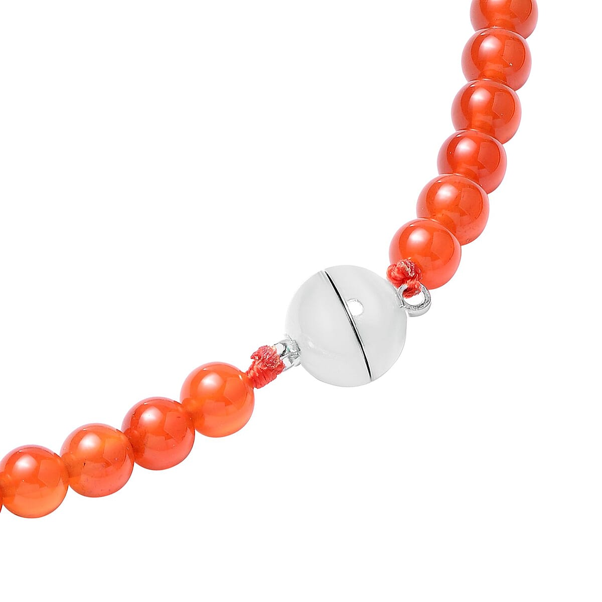 Red Agate 174.50 ctw Beaded Multi Wear Necklace with Starfish Charm in Silvertone 24 Inches image number 4