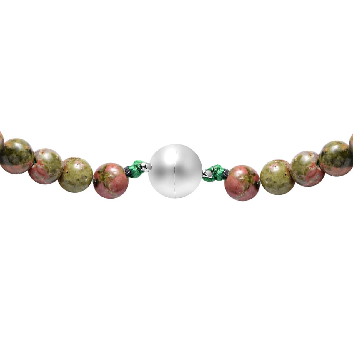 Unakite 205.50 ctw Beaded Multi Wear Necklace with Wings Charm in Silvertone 24 Inches image number 4