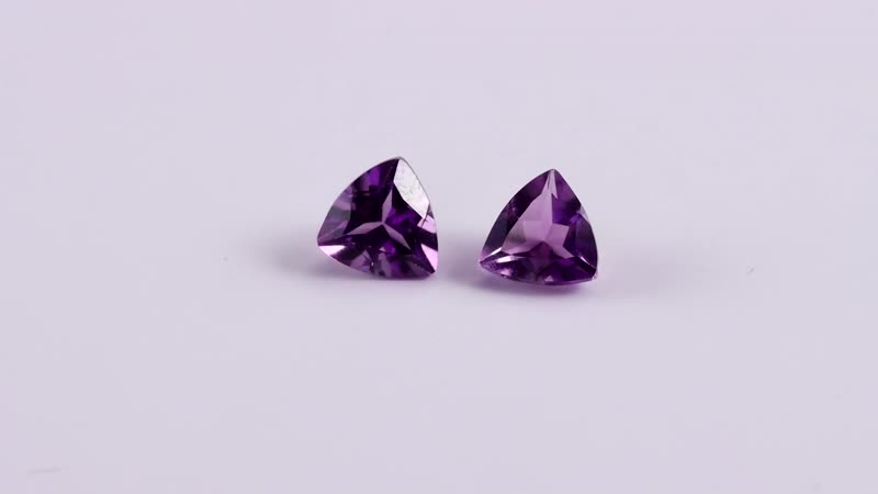 Mashamba Amethyst Set of 2 (Trl 7 mm) 1.96 ctw Loose Gemstone