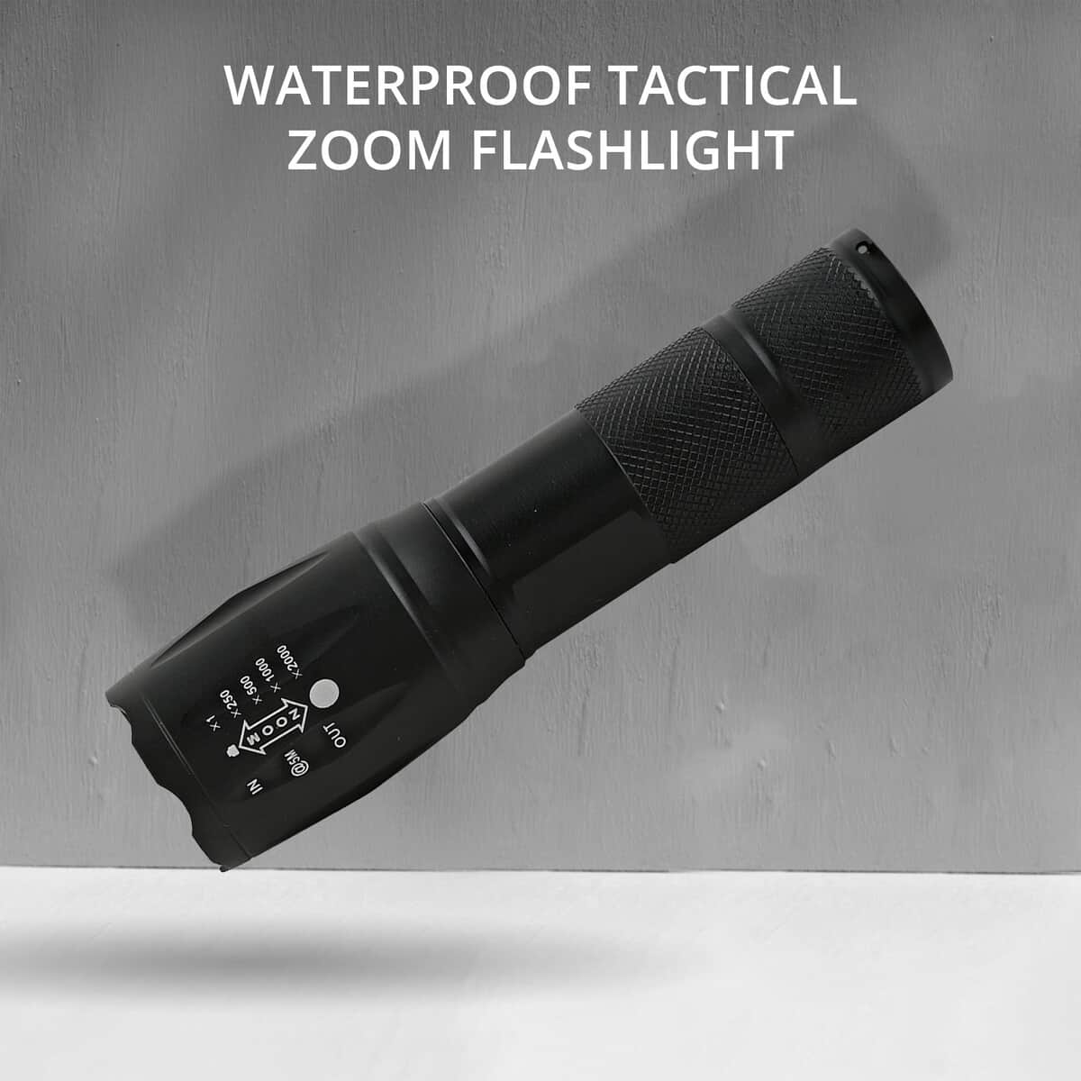 LED Tactical Flashlight Rechargeable, Waterproof, Zoomable, 5-Speed Mode Pocket-Size Flash Light For Camping, Hiking, Emergency Use image number 1