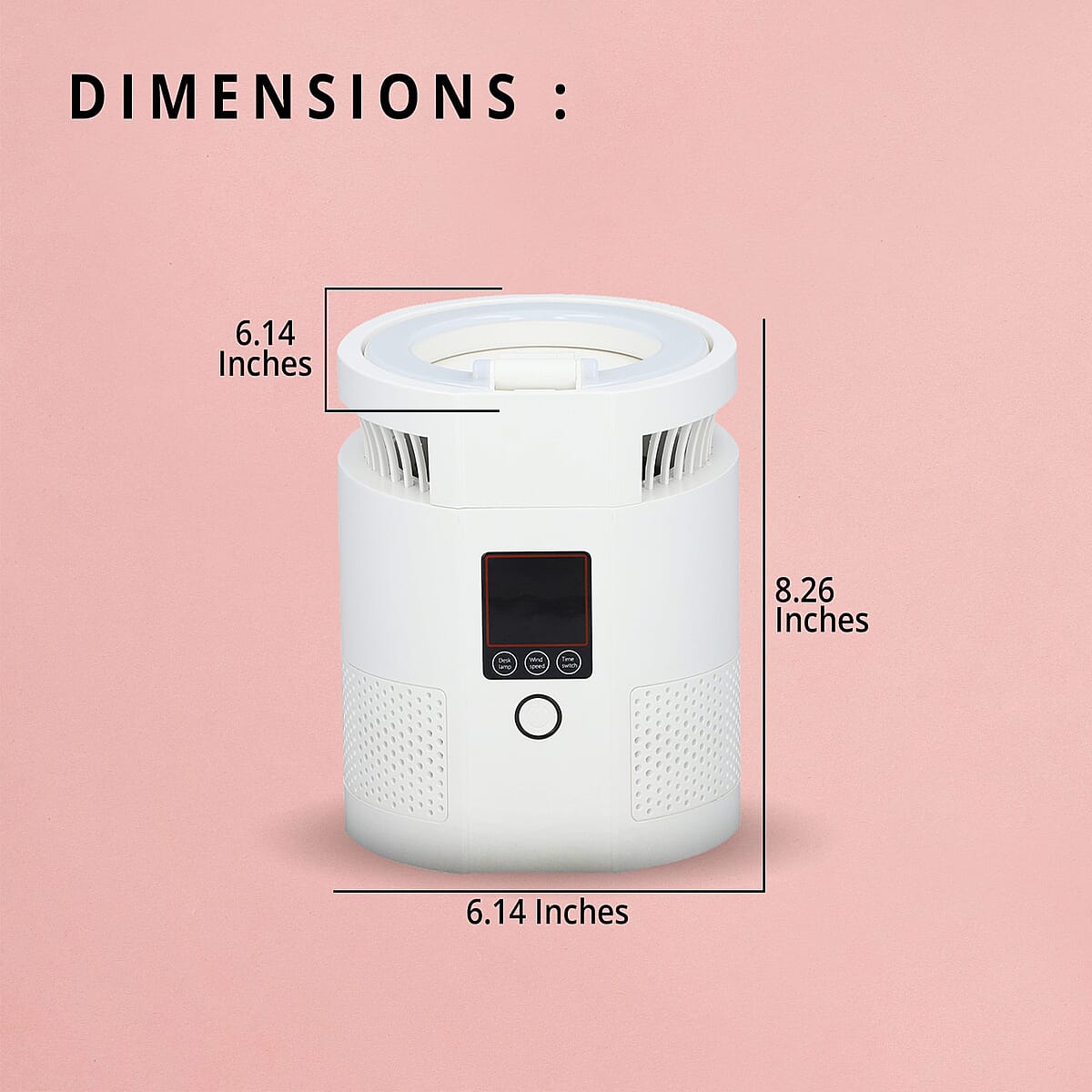 2in1 Desktop Anion Air Purifier with Foldable LED Table Lamp (4000 mAh) image number 3