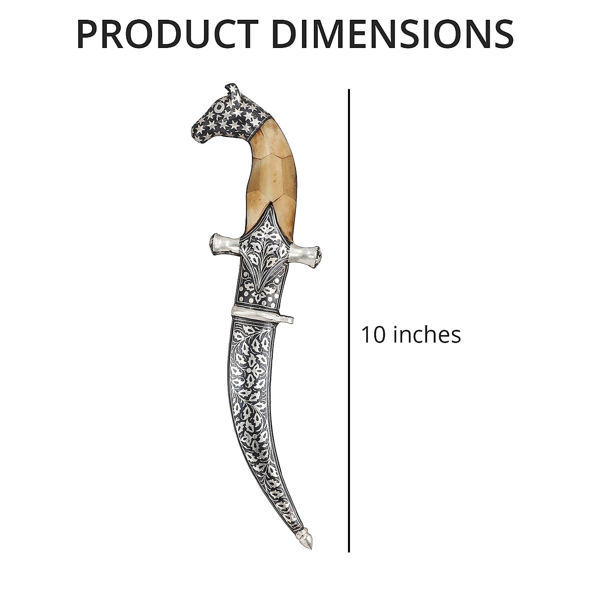  Handcrafted Camel Bone Handle Horse Head Dagger image number 3