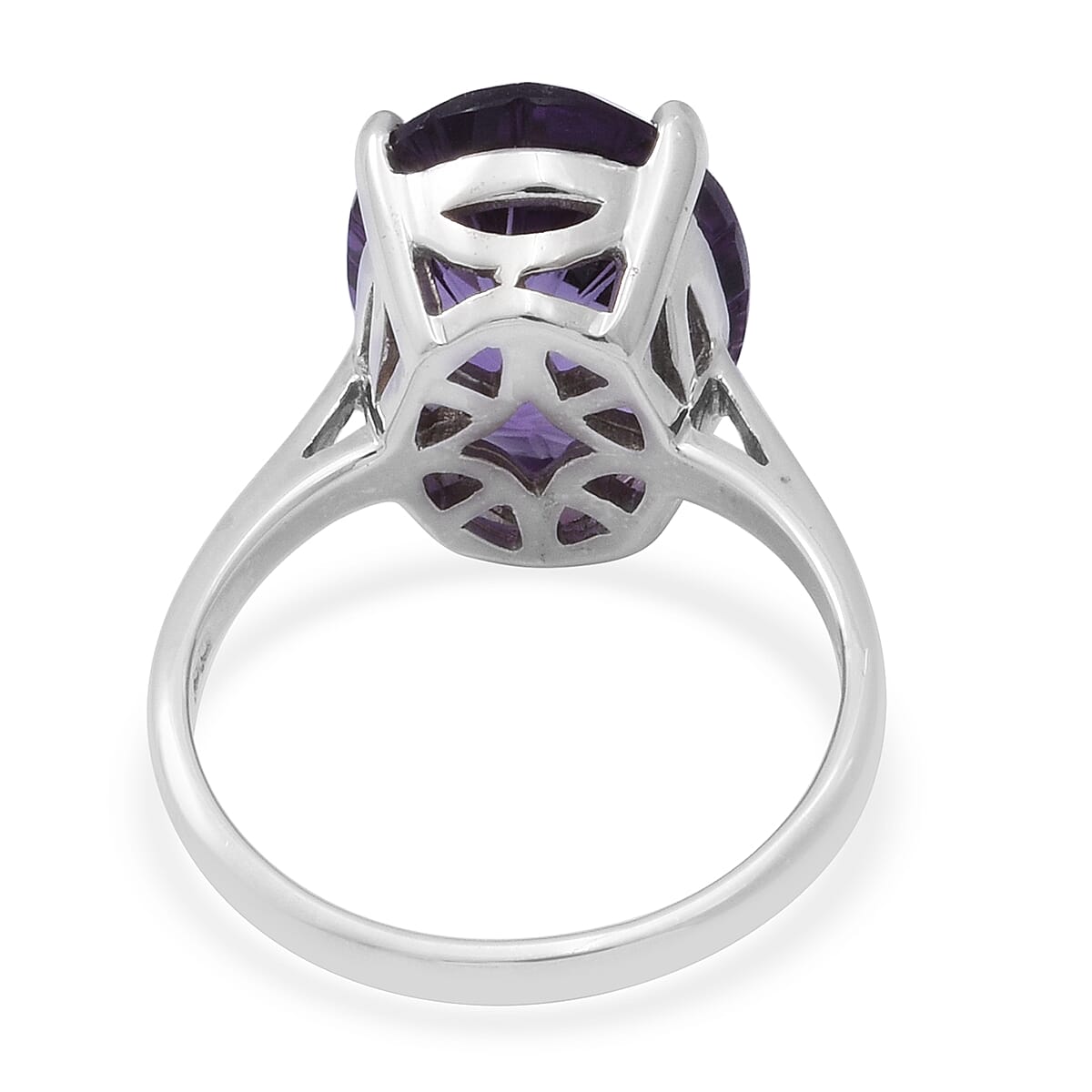 Lusaka Amethyst Solitaire Ring in Platinum Over Sterling Silver (Size 6.0) 9.80 ctw image number 3