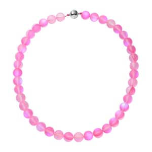 Simulated Pink Mystic Topaz Bead Necklace Silvertone, Bead Jewelry For Women, Unique  Gifts For Women, Women's Necklace With Magnetic Clasp 20 Inches