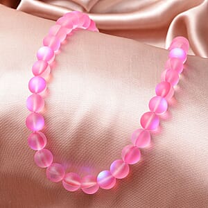 Simulated Pink Mystic Topaz Bead Necklace Silvertone, Bead Jewelry For Women, Unique  Gifts For Women, Women's Necklace With Magnetic Clasp 20 Inches