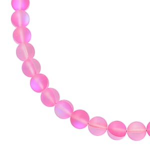Simulated Pink Mystic Topaz Bead Necklace Silvertone, Bead Jewelry For Women, Unique  Gifts For Women, Women's Necklace With Magnetic Clasp 20 Inches