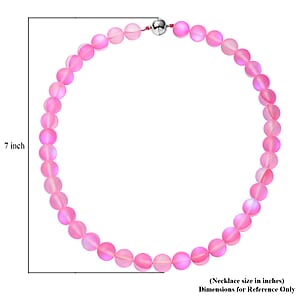 Simulated Pink Mystic Topaz Bead Necklace Silvertone, Bead Jewelry For Women, Unique  Gifts For Women, Women's Necklace With Magnetic Clasp 20 Inches