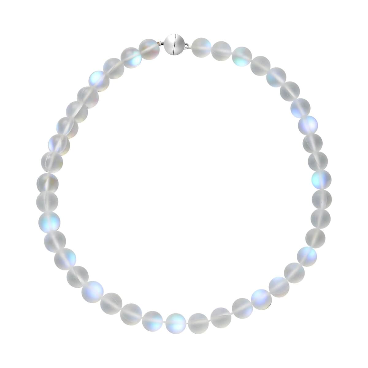 Simulated White Mystic Topaz Bead Necklace Silvertone, Bead Jewelry For Women, Unique  Gifts For Women, Women's Necklace With Magnetic Clasp 20 Inches image number 0