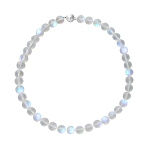 Simulated White Mystic Topaz Bead Necklace Silvertone, Bead Jewelry For Women, Unique  Gifts For Women, Women's Necklace With Magnetic Clasp 20 Inches
