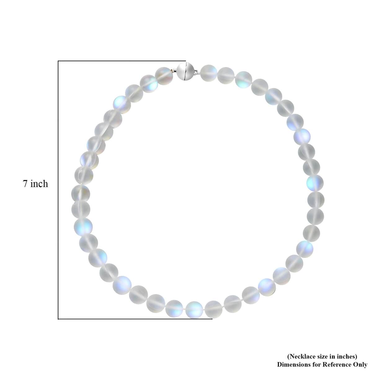 Simulated White Mystic Topaz Bead Necklace Silvertone, Bead Jewelry For Women, Unique  Gifts For Women, Women's Necklace With Magnetic Clasp 20 Inches image number 2