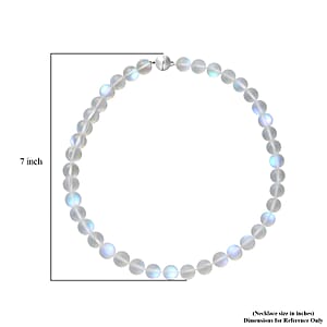 Simulated White Mystic Topaz Bead Necklace Silvertone, Bead Jewelry For Women, Unique  Gifts For Women, Women's Necklace With Magnetic Clasp 20 Inches